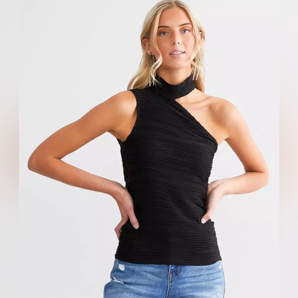 Asymmetrical Pleated Tank Top